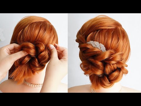 3 – Minute Elegant Side Bun Hairstyle – Easy Updo Hairstyle For Prom