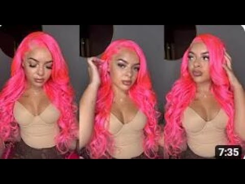 Barbie Color Wig Pink Human Hair 13X4 Lace Frontal Wigs | KissLove Hair