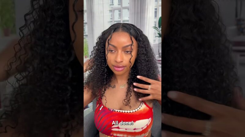 Watch me how to style this curly wig #unice  #unicehair #summervibes #gluelesswig #curlyhair