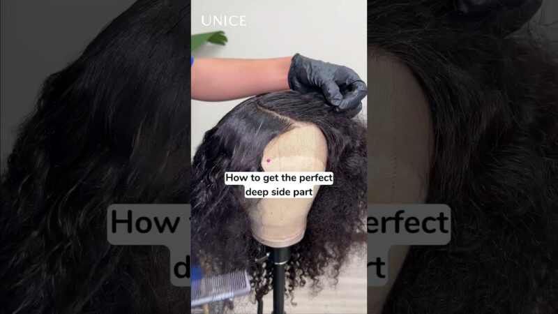 let’s learn make a perfect deep side part #unice #unicehair #unicewigacademy