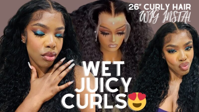 VACATION HAIR | WET JUICY CURLS CURLY HAIR INSTALL😍 / Wig Tutorial | Grace Ajilore X ALIPEARL HAIR