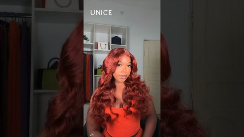 Totally hooked by this red hair😍❤️‍🔥 #unice #unicehair #wigs #blackgirlmagic #gluelesswig