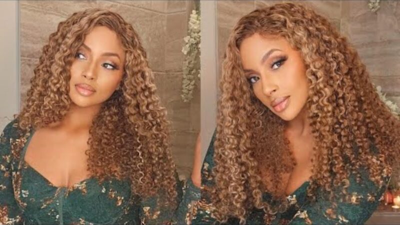 Dream Color!Perfect Highlighted Glueless Curly Wig Ready ! FT UNice Hair