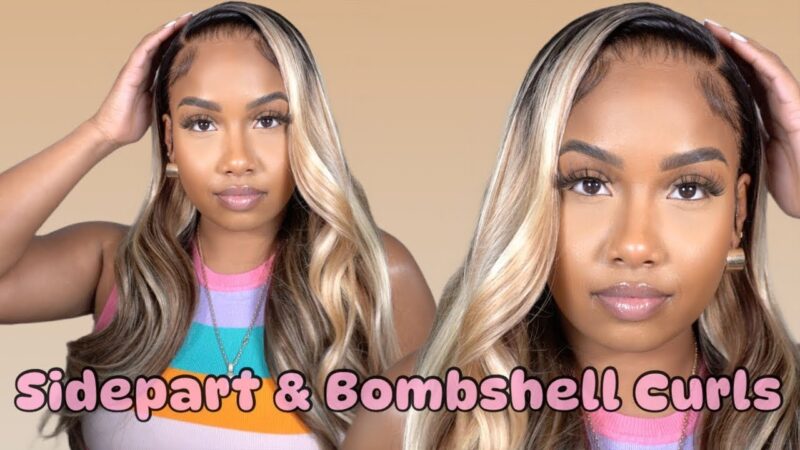 How To Sleek Side Part Wig Install+Bombshell Curls| Balayage Highlight Wig Nae. SimoneXAlipearl Hair