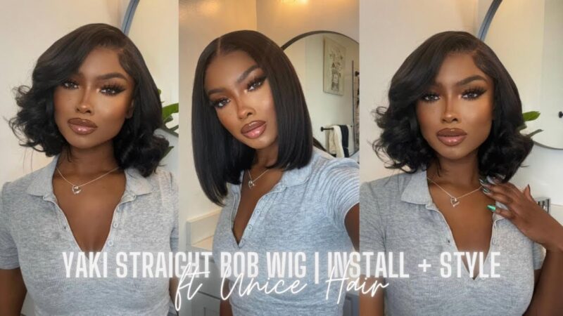 Flawless Yaki Straight Bob Wig | 2 in 1 Install & Style | Beginner Friendly Tutorial