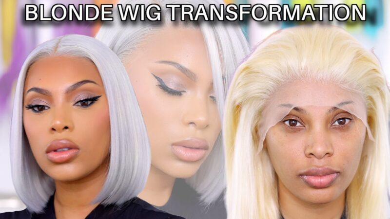 WIG TRANSFORMATION (FROM BLONDE TO WHITE SILVER HAIR )