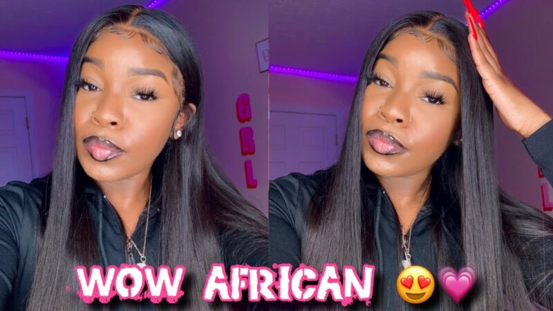 WATCH ME INSTALL THIS BOMB 22inch STRAIGHT WIG 😍 ft. Wow African💕| Bold hold liquid gold 👀