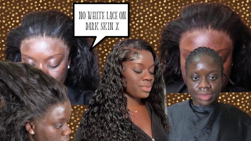 How to: BLEND lace front into DARKSKIN TONE  | water wave frontal wig installment