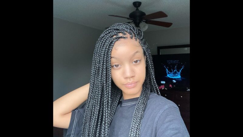 32inch Medium Box Braids 13×5 Knotless Braided Lace Wig