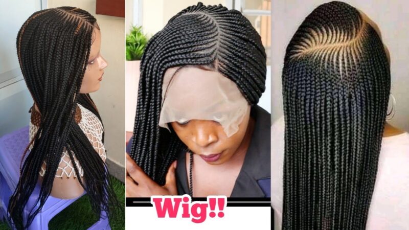 Frontal  braided  wig.Lace Wig With Babyhair Wig Install ft  Sharonwanizwigs