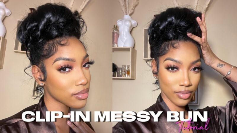 HOW TO: HIGH MESSY BUN W/ CLIP-IN EXTENSIONS | KEE’ANAAMARI