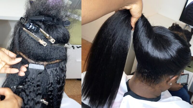 Wow! Undetectable tape-ins extensions for black hair, blends perfectly, Looks so natural| Curlsqueen