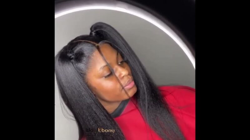 Customer Show of WoWEbony kinky straight hair full lace wig FW24 get yours now to slay #wigs #shorts