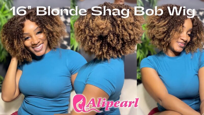 ONLY $139 | Ombre Blond Short Afro Curly Wig | Alipearl Hair