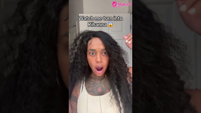 Watch Me Turn Into Rihana 😜 Ready Go Deep Wave Wig Install #alipearlhair #shorts