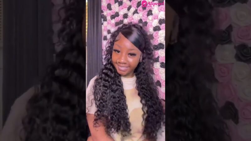 Side Swoop Claw Clip Hairstyle 😻 deep wave wig style tutorial #alipearlhair  #shorts