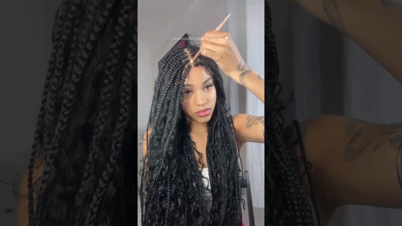 *braids wig install* look me how to slay this braids wig!! 😜 wig tutorial #alipearlhair #shorts