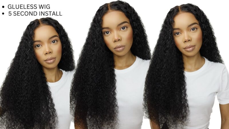 5 SECOND INSTALL! EASY GLUELESS CURLY WIG INSTALL | FOR BEGINNER |Nthabiseng Petlane X ALIPEARL HAIR