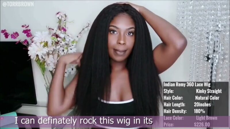 WoWEbony Pre-plucked, Pre-bleached Indian Remy Real Human Hair Kinky Straight Glueless 360 Lace Wigs