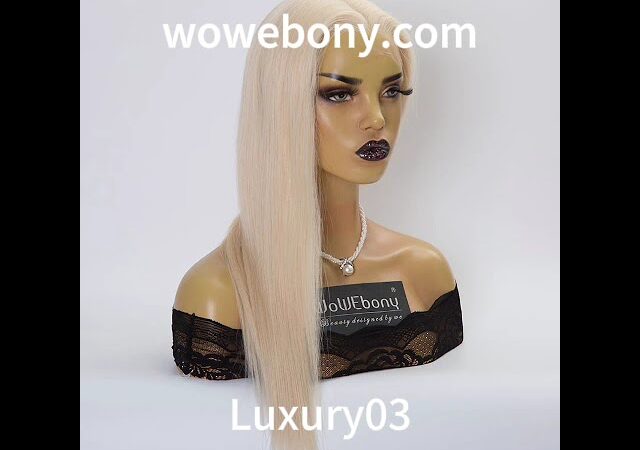 WoWEbony Luxury European Virgin Human Hair HD 13×6 Lace Front Wig #60 Color with 5×5 Single Knots