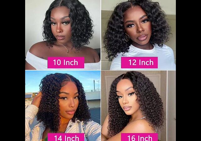 WoWEbony Human Hair Curly Bob Lace Front Wigs Invisible HD Transparent Lace Frontal Wig[CurlyBob]