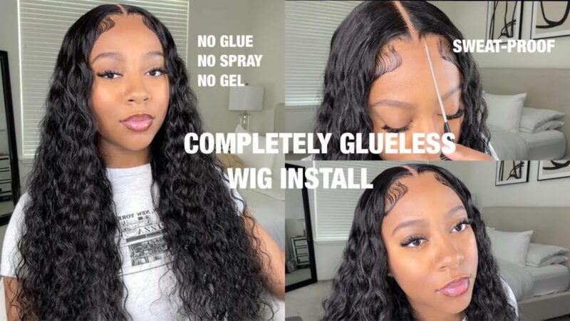 COMPLETELY GLUESS WIG INSTALL | BYEBYEKNOTS WATER WAVE WIG|BEGINNER FRIENDLY | UNICE