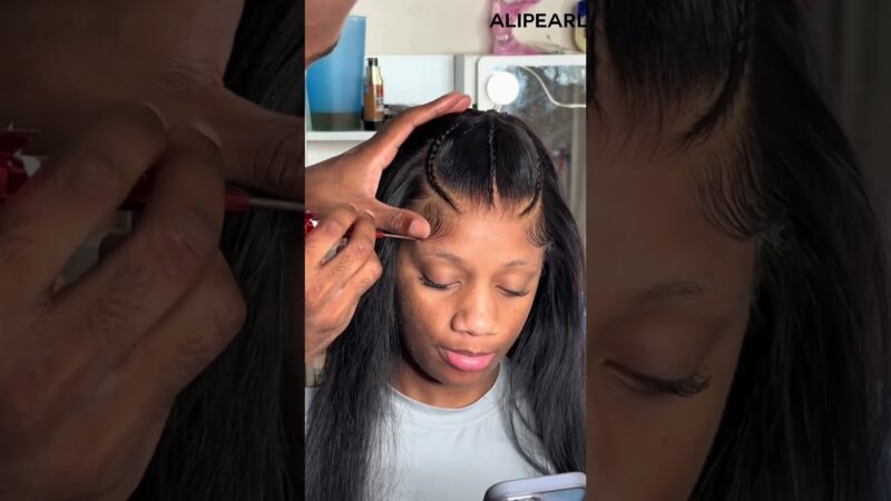 step by step pre styled wig install | sily straight hair #alipearlhair #shorts